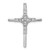 Image of Sterling Silver Rhodium-plated Polished Flower CZ Cross Chain Slide Pendant