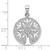 Image of Sterling Silver Rhodium-Plated Polished Star of David in Tree Round Pendant