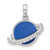 Image of Sterling Silver Rhodium-plated Polished Round Blue Enamel CZ Planet Pendant