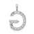 Sterling Silver Large Initial G CZ Pendant