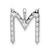 Sterling Silver Large Initial M CZ Pendant