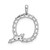 Image of Sterling Silver Large Initial Q CZ Pendant