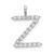 Image of Sterling Silver Large Initial Z CZ Pendant