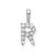 Sterling Silver Small Initial R CZ Pendant