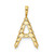 Image of Gold-plated Sterling Silver Large Inial A CZ Pendant