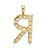 Image of Gold-plated Sterling Silver Large Initial R CZ Pendant Image of Gold-plated Sterling Silver Large Initial R CZ Pendant