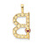 Image of Gold-plated Sterling Silver Large Initial B CZ & Created Ruby Pendant