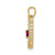 Image of Gold-plated Sterling Silver Large Initial D CZ & Created Ruby Pendant