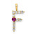 Image of Gold-plated Sterling Silver Large Initial F CZ & Created Ruby Pendant