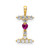 Image of Gold-plated Sterling Silver Large Initial I CZ & Created Ruby Pendant