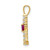 Image of Gold-plated Sterling Silver Large Initial L CZ & Created Ruby Pendant