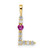 Image of Gold-plated Sterling Silver Large Initial L CZ & Created Ruby Pendant