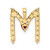 Image of Gold-plated Sterling Silver Large Initial M CZ & Created Ruby Pendant