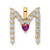 Image of Gold-plated Sterling Silver Large Initial M CZ & Created Ruby Pendant