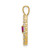 Image of Gold-plated Sterling Silver Large Initial O CZ & Created Ruby Pendant