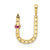Image of Gold-plated Sterling Silver Large Initial U CZ & Created Ruby Pendant