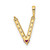 Image of Gold-plated Sterling Silver Large Initial V CZ & Created Ruby Pendant