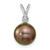 Image of 14k White Gold 9-10mm Round Saltwater Cultured Tahitian Pearl .05ctw Diamond Pendant
