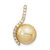 Image of 14K Yellow Gold 10-11mm Golden Saltwater Cultured South Sea Pearl .125ctw Diamond Pendant