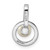 Image of Sterling Silver Rhodium-plated Circle w/CZ (5-6mm) Button Freshwater Cultured Pearl Slide Pendant