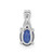 Image of 14K White Gold Oval Created Sapphire and Diamond Pendant PM4235-CSA-003-WA