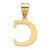 Image of 14K Yellow Gold Polished Etched Letter C Initial Pendant YC1539C