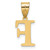 Image of 14K Yellow Gold Polished Etched Letter F Initial Pendant YC1539F