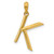 Image of 14k Yellow Gold Fancy Letter K Pendant D5668K