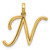 Image of 14k Yellow Gold Fancy Letter N Pendant D5669N