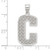 Sterling Silver Letter C Initial Pendant QC2766C