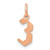 Image of Pink Sterling Silver Letter E Initial Charm XNA1335RP/E