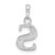 Image of 14K White Gold Diamond Letter S Initial Pendant YC1541WS