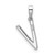 Image of 14K White Gold Diamond Letter V Initial Pendant PM9798V-006-WA