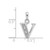 Image of 14K White Gold Diamond Letter V Initial Pendant YC1541WV