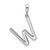 Image of 14K White Gold Diamond Letter W Initial Pendant PM9798W-010-WA