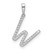 Image of 14K White Gold Diamond Letter W Initial Pendant PM9798W-010-WA