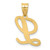 Image of 14K Yellow Gold Script Letter L Initial Pendant YC1540L