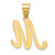 Image of 14K Yellow Gold Script Letter M Initial Pendant YC1540M