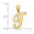 Image of 14K Yellow Gold Script Letter T Initial Pendant YC1540T