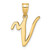 Image of 14K Yellow Gold Script Letter V Initial Pendant YC1540V