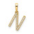 Image of 10k Yellow Gold Diamond Letter N Initial Pendant PM9798N-008-1YA