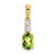 Image of 14K Yellow Gold Oval Peridot and Diamond Pendant PM7406-PE-013-YA