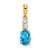 Image of 14K Yellow Gold Oval Blue Topaz and Diamond Pendant PM7406-BT-013-YA