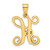 Image of Sterling Silver Gold-plated Letter H Initial Pendant XNA518GP/H