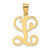 Image of Sterling Silver Gold-plated Letter L Initial Pendant XNA518GP/L