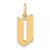 Image of Sterling Silver Gold-plated Letter V Initial Charm XNA1335GP/V