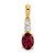 Image of 14K Yellow Gold Oval Created Ruby and Diamond Pendant PM7406-CRU-013-YA
