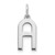 Image of Sterling Silver Rhodium-plated Letter A Initial Charm XNA1336SS/A