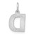 Image of Sterling Silver Rhodium-plated Letter D Initial Charm XNA1337SS/D