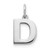 Image of Sterling Silver Rhodium-plated Letter D Initial Charm XNA1337SS/D